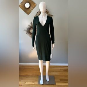 Express - Deep V Neck Midi Dress